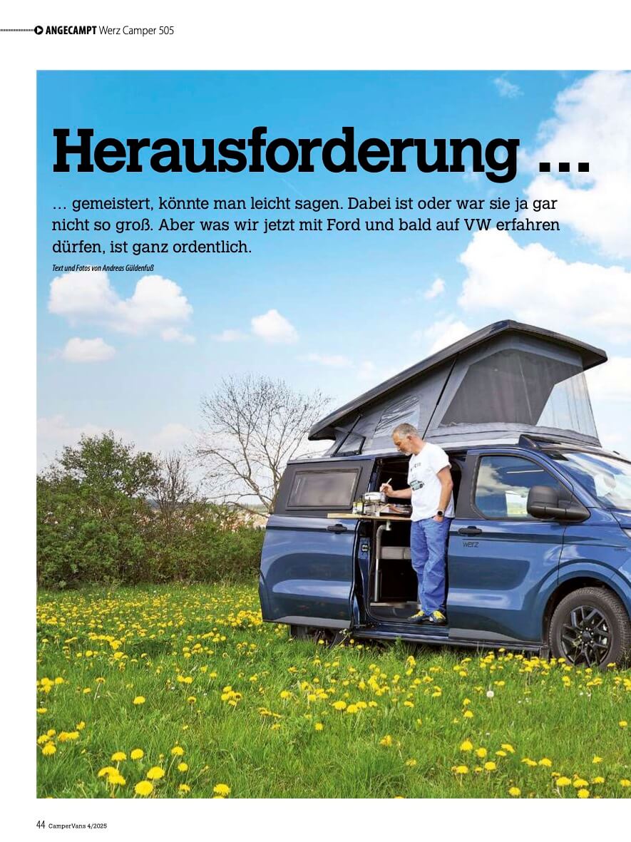 Test WERZ Camper 505 in der Zeitschrift Campervans